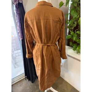 COS Women’s Linen Button-Down Shirt Dress – Brown – Size EUR 40 / Large